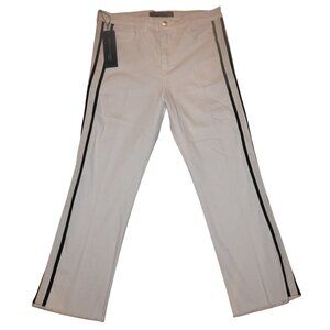 NWT Veronica Beard Carly High Rise Cropped Raw Hem Kick Flare Jeans White Sz 29